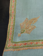 Sky Blue Base Border Embroidery Cashmere Pashmina Shawl