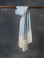 Sky Blue With Buteh Embroidery Cashmere Pashmina Scarf
