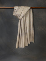 Soft Beige Base Jali Embroidery Cashmere Pashmina Shawl