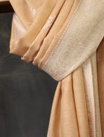 Soft Peach Boteh Motif Embroidery Cashmere Pashmina Shawl
