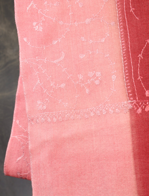 Triple Dye Jali Sozni Embroidery Stole