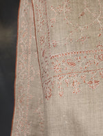 Warm Beige Base Jali Embroidery Cashmere Pashmina Shawl