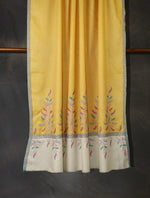 Yellow Base Big Border Embroidery Cashmere Pashmina Shawl