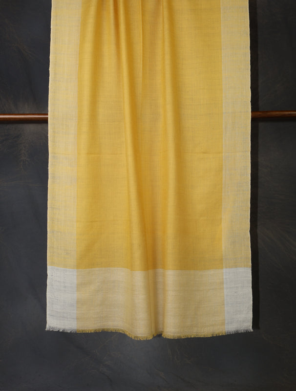 Yellow Plaid Pure Cashmere Pashmina Scarf