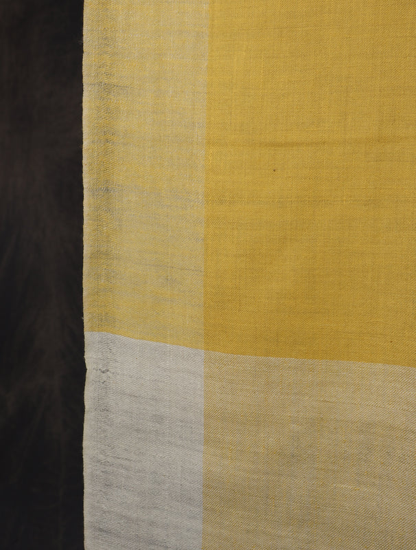 Yellow Plaid Pure Cashmere Pashmina Scarf