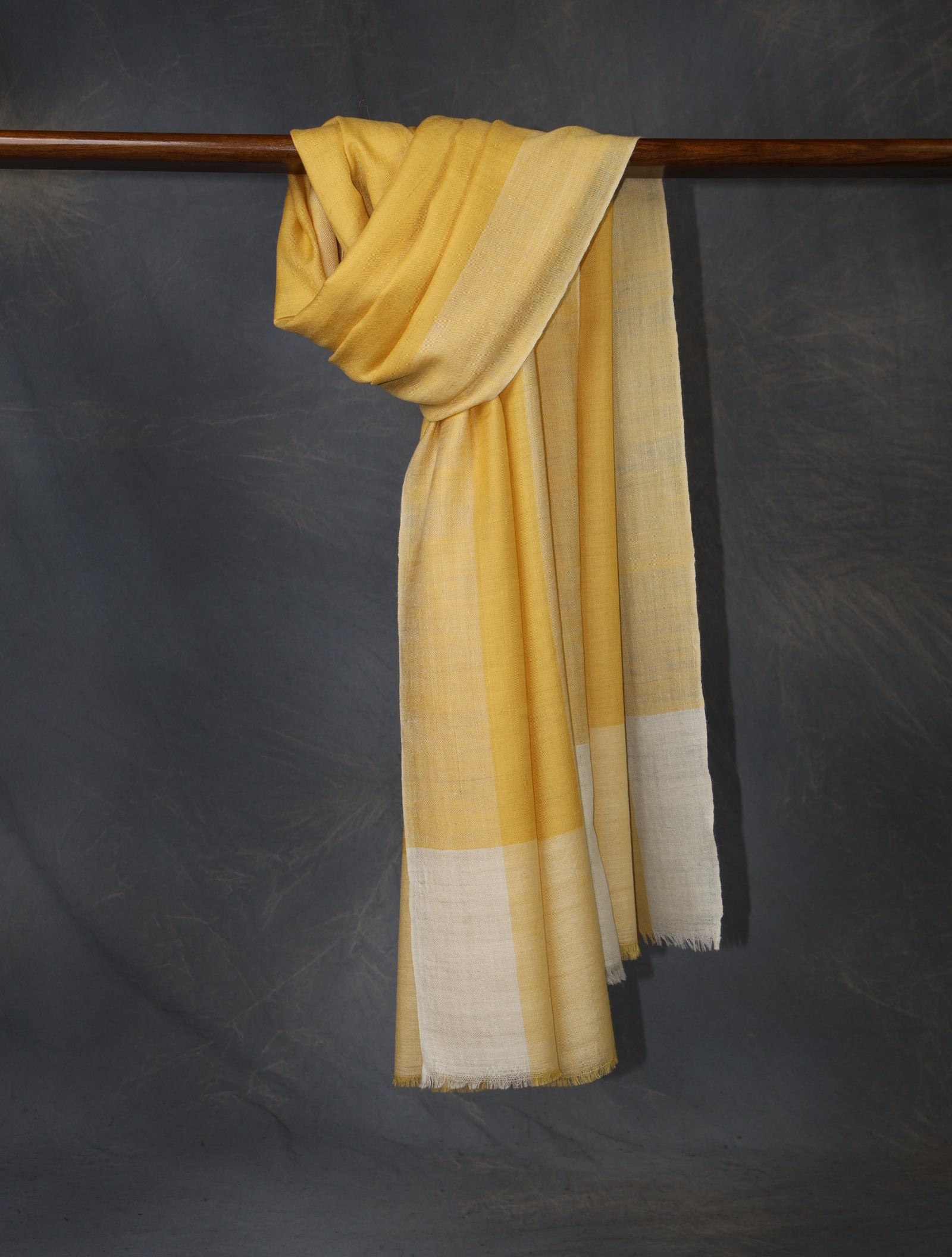 Yellow Plaid Pure Cashmere Pashmina Scarf