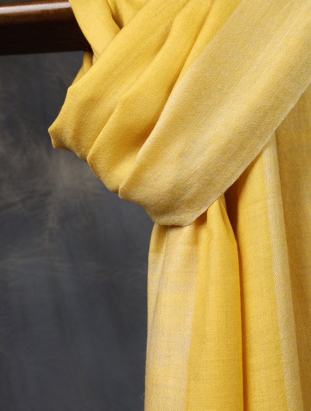 Yellow Plaid Pure Cashmere Pashmina Scarf