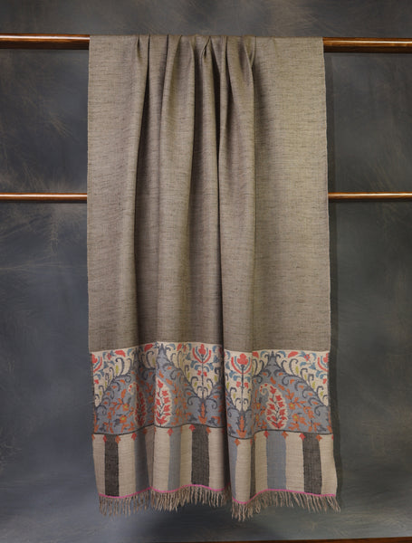 3 yard Reversible Kani Embroidery Handwoven Cashmere Shawl