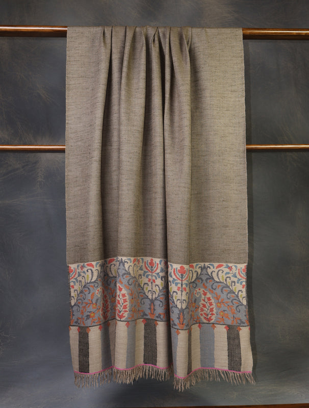 3 yard Reversible Kani Embroidery Handwoven Cashmere Shawl