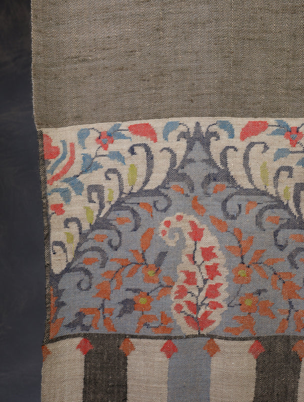 3 yard Reversible Kani Embroidery Handwoven Cashmere Shawl