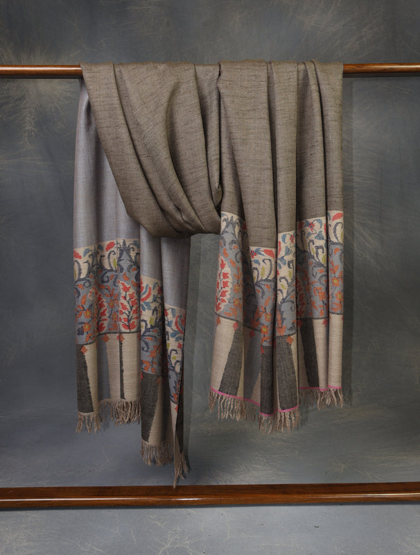 3 yard Reversible Kani Embroidery Handwoven Cashmere Shawl