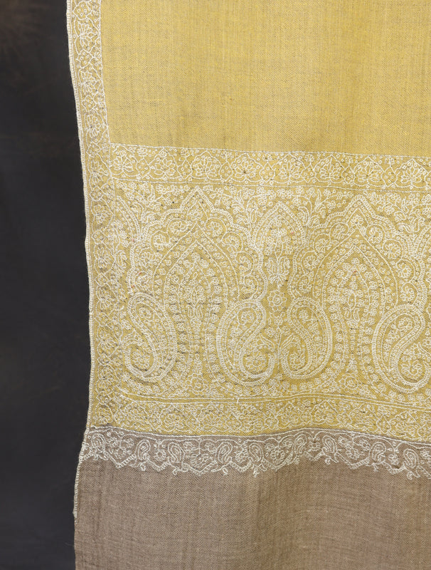 3 yard Lemon Big Border Embroidery Cashmere Pashmina Shawl