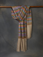 brown multicolor plaid pure cashmere scarf