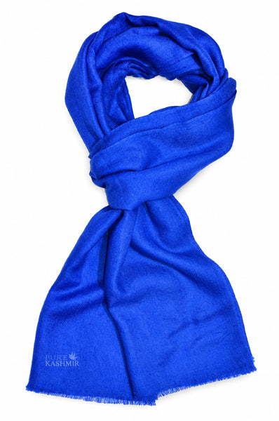 Navy Blue Cashmere Scarf | Handwoven Luxury Pashmina from Kashmir
