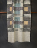 ivory plaid cashmere handwoven scarf