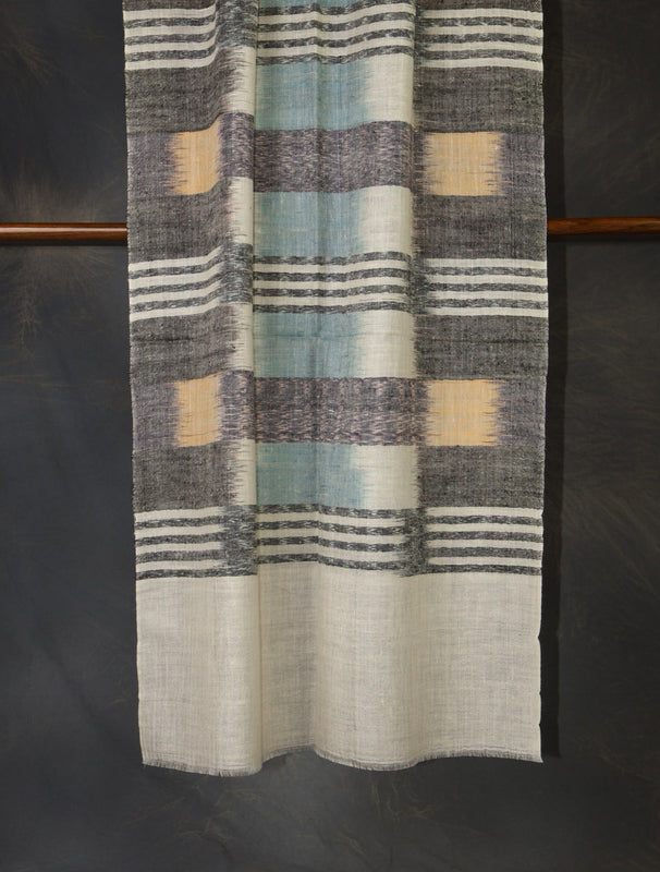 ivory plaid cashmere handwoven scarf