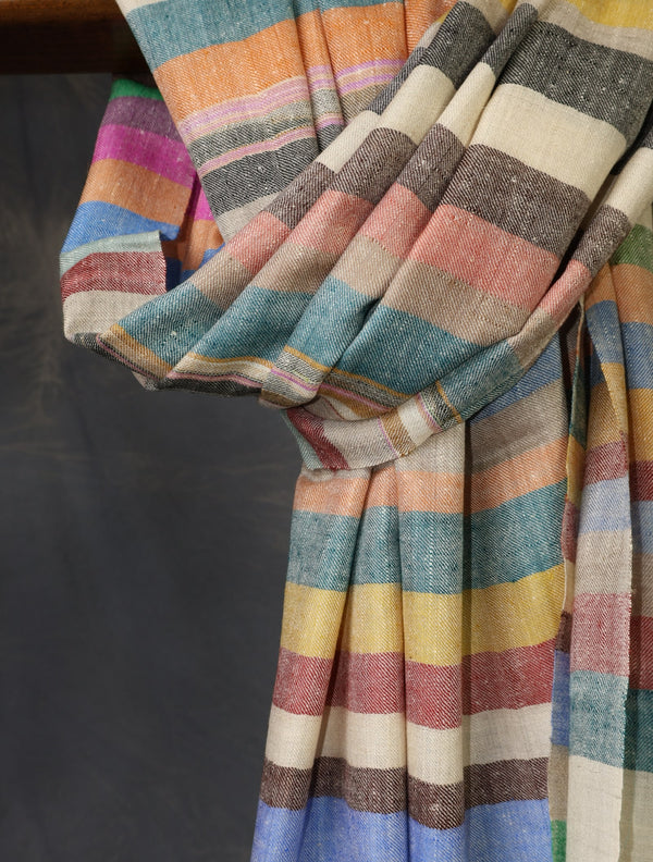 ivory plaid pure cashmere scarf – detail view