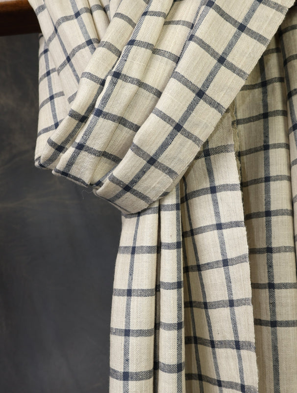 Plaid Black And White Scarf Cashmere Pashmina  – Handwoven Luxury