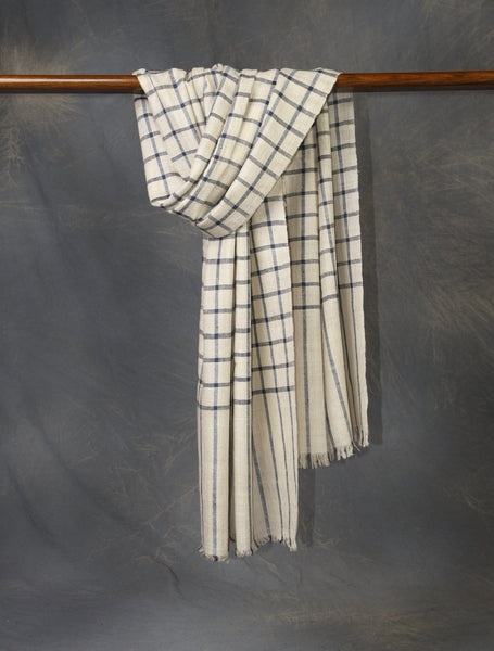 Plaid Black And White Scarf Cashmere Pashmina  – Handwoven Luxury