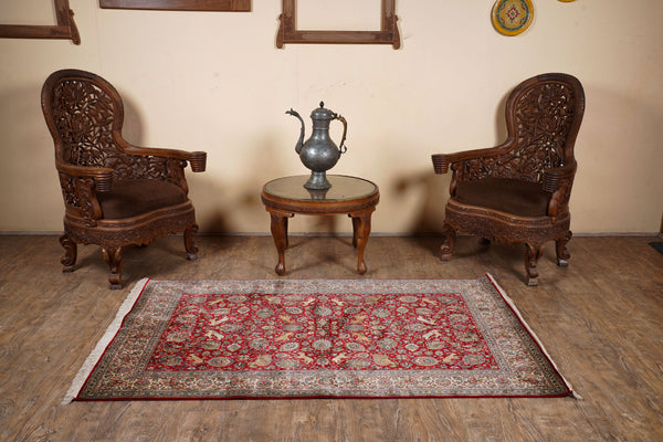 ruby red kashmir carpet 