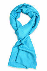 handwoven cashmere scarf turquoise