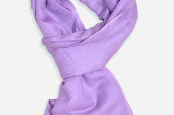 Beautifully light and scrumptiously soft "Amethyst" Cashmere Scarf is hand woven from the highest grade of 100% pure Cashmere from Kashmir.