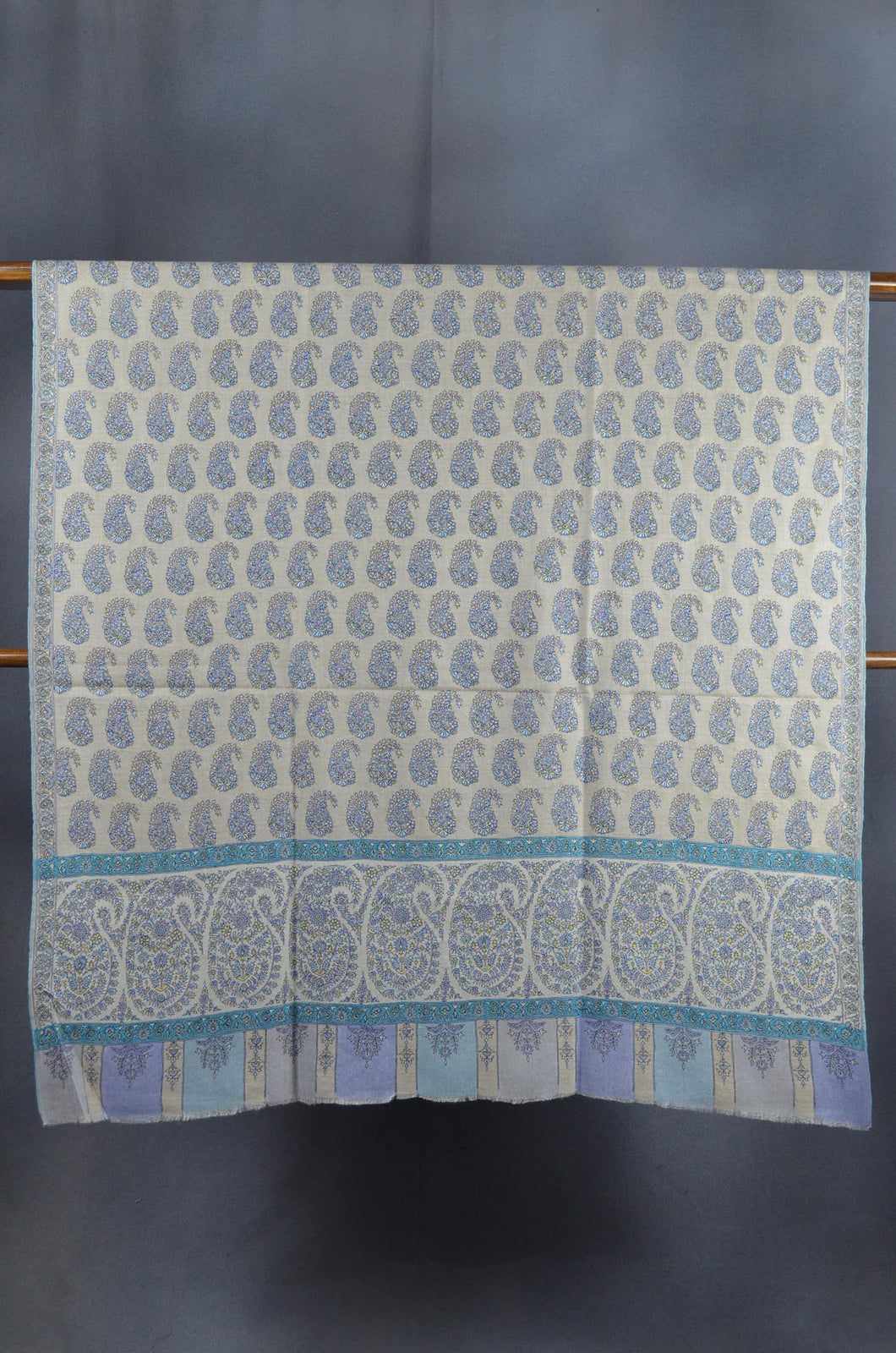 Ivory Base Jamawar Embroidery Pashmina Shawl