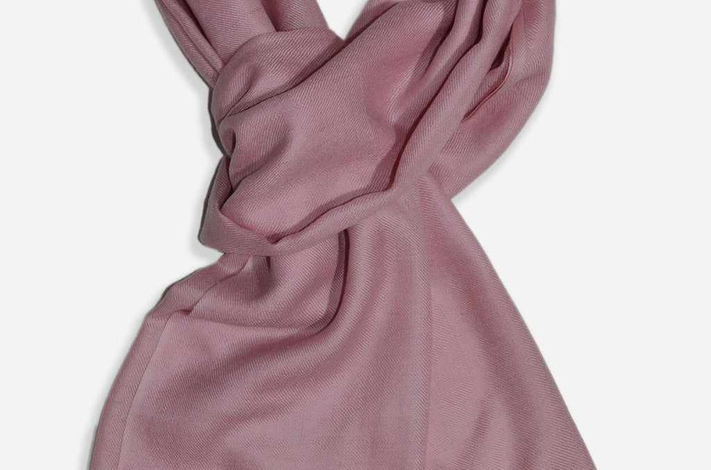 Beautifully light and scrumptiously soft "Baby Pink" Cashmere Scarf is hand woven from the highest grade of 100% pure Cashmere from Kashmir.