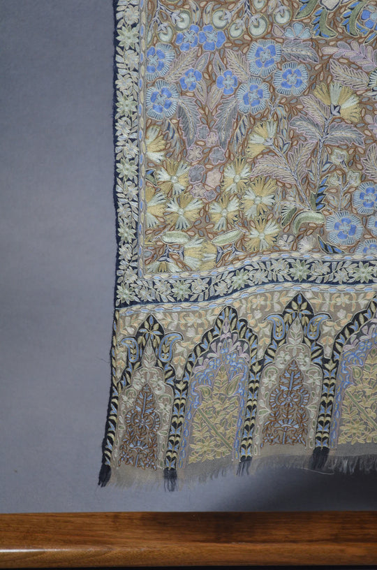 3 Yard Pashmina Jamawar Full Embroidery Multi-color Shawl