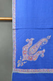 Royal Blue Base Multicolor Cone Motif Embroidery Cashmere Pashmina Shawl