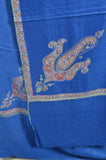 Royal Blue Base Multicolor Cone Motif Embroidery Cashmere Pashmina Shawl