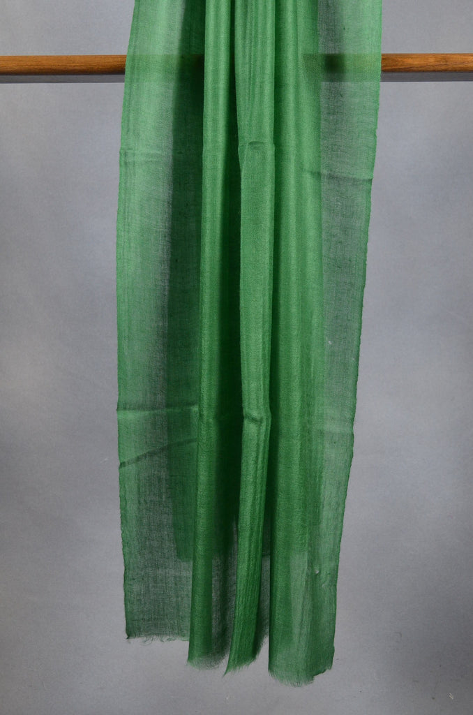 Extra-light weight Basil Green Color Merino Silk Scarf