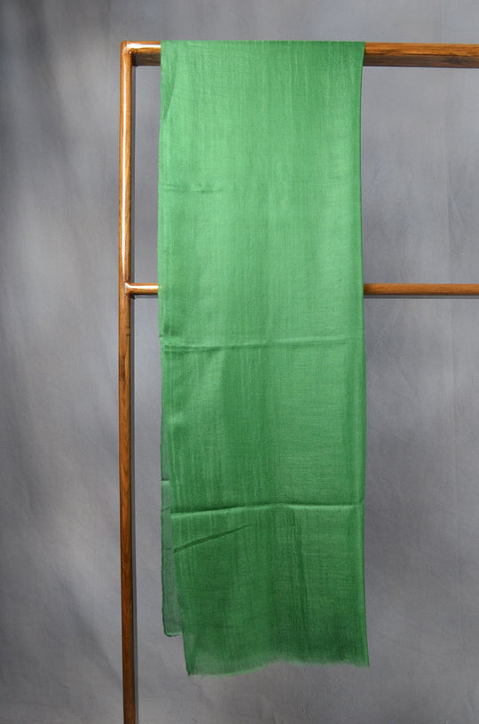 Extra-light weight Basil Green Color Merino Silk Scarf