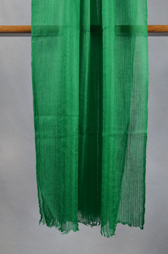 Extra-light weight Pine Green Color Merino Silk Scarf