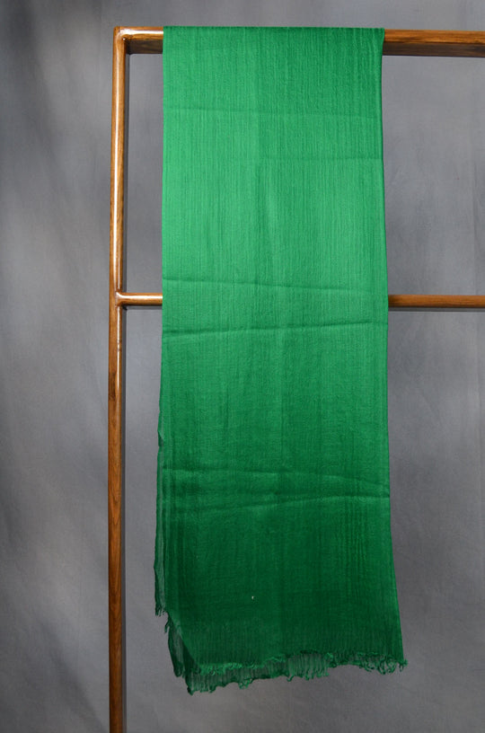 Extra-light weight Pine Green Color Merino Silk Scarf