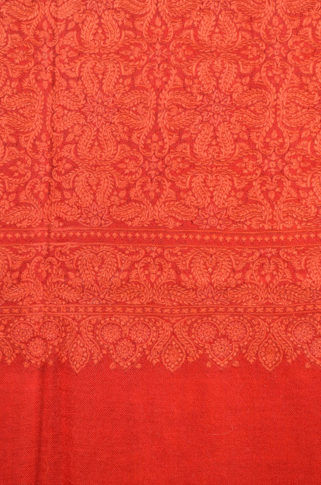 2.5 Yard Red Jamawar Embroidery Pashmina Shawl