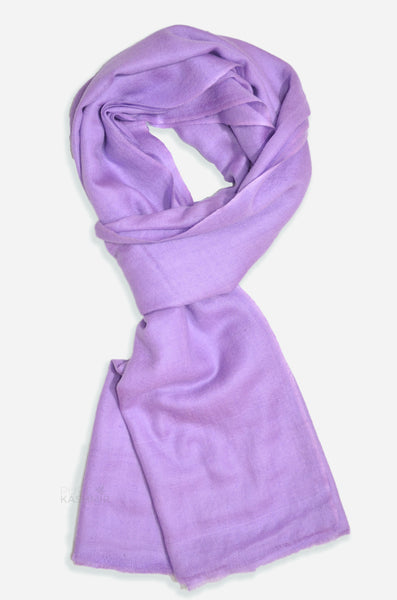 Amethyst cashmere scarf handwoven in Kashmir from pure Changthangi pashmina