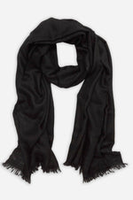 Black Cashmere Pashmina Scarf Flat