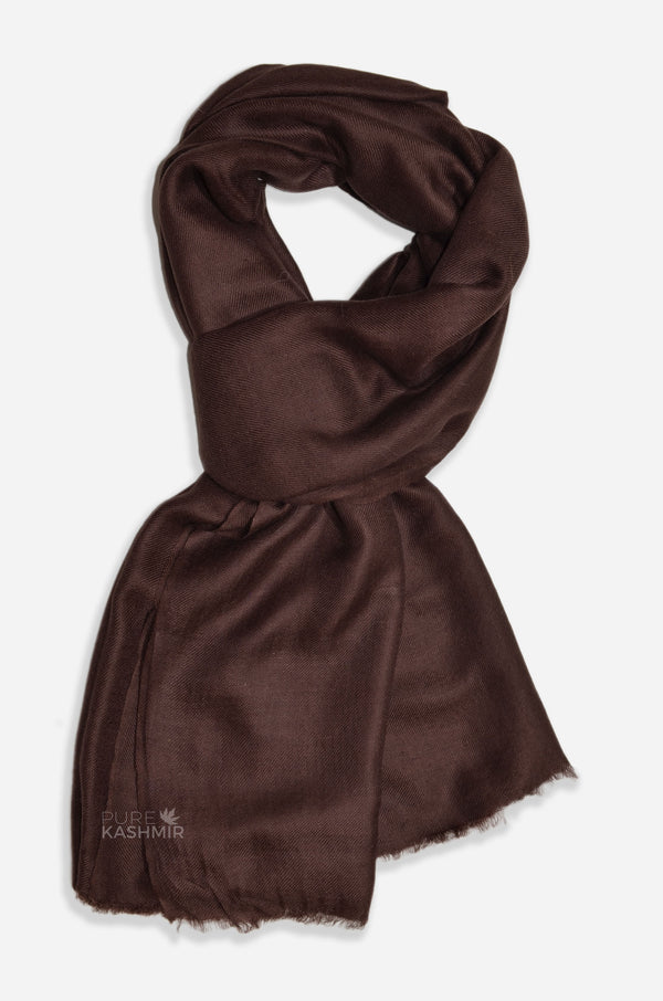 Brown Cashmere Scarf – Pure Kashmir Pashmina | Handwoven Cashmere — pure plain pashmina shawl from Kashmir