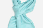 Closeup Arctic Blue Cashmere Scarf