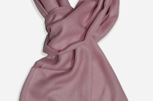 Color Shade Comparison Baby pink cashmere scarf made from pure Kashmir pashmina handwoven in Srinagar