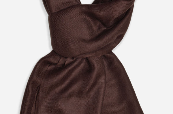 Brown Cashmere Scarf – Pure Kashmir Pashmina | Handwoven Cashmere — pashmina shawl alternate view