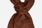 Closeup Coffee brown cashmere scarf 