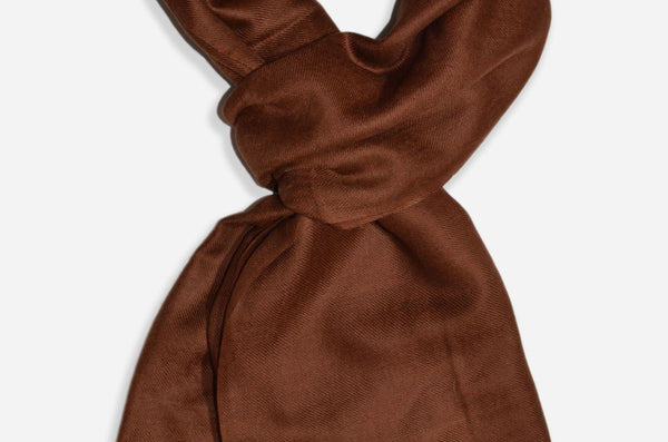 Coffee Brown Cashmere Scarf – Pure Kashmir Pashmina | Handwoven Luxury — pashmina shawl alternate view
