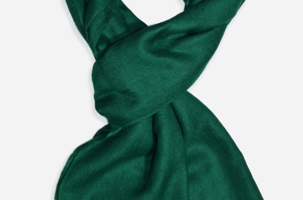 Emerald Green Cashmere Scarf | Handwoven Luxury Kashmir Pashmina — pashmina shawl alternate view