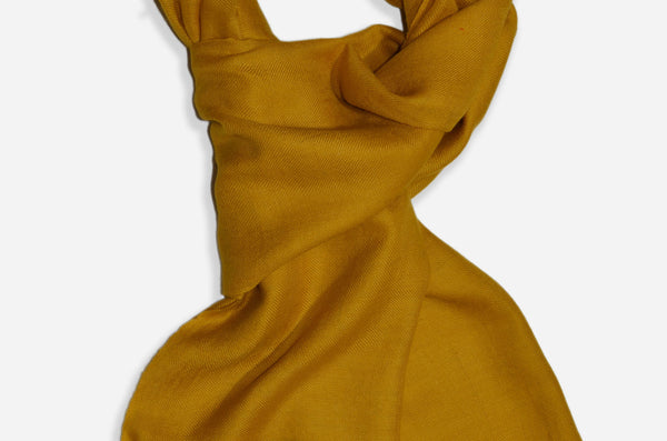 Color Comparision Closeup Golden Cashmere Scarf