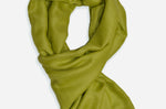 Closeup Green cashmere scarf