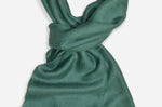 Closeup Jade green cashmere scarf