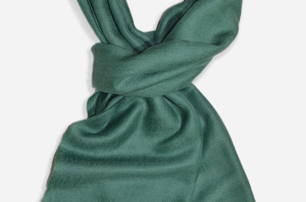 Color Shade Comparison Jade green cashmere scarf