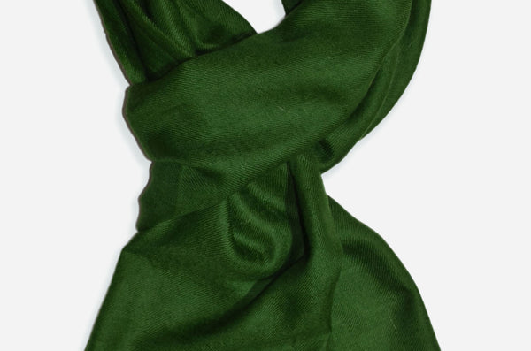 Juniper Green Cashmere Scarf | Handwoven Luxury Kashmir Pashmina — pashmina shawl alternate view